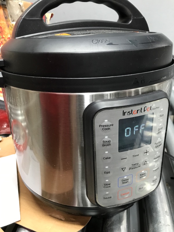 Photo 2 of **MINOR DAMAGE* MISSING PARTS* Instant Pot Duo Plus 9-in-1 Electric Pressure Cooker, Slow Cooker, Rice Cooker, Steamer, Sauté, Yogurt Maker, Warmer & Sterilizer, Includes App With Over 800 Recipes, Stainless Steel, 8 Quart 8QT Duo Plus