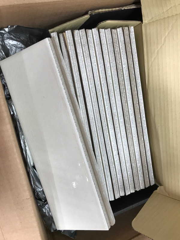 Photo 3 of **MINOR DAMAGE TO SOME UNITS** MSI Portico Pearl 4 inch x 12 inch Handcrafted Glazed Ceramic Subway Tile for Kitchen Backsplash, Wall Tile for Bathroom, Shower Wall Tile, 4x12 inch Mosaic Tile, Beige
