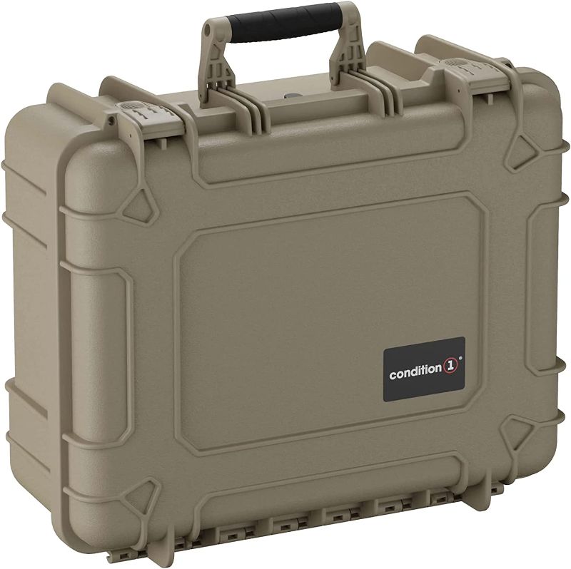 Photo 1 of **MISSING FOAM**
Condition 1 20" Medium Waterproof Protective Hard Case with Foam - 20" x 17" x 8" #253 Watertight IP67 (Tan)
