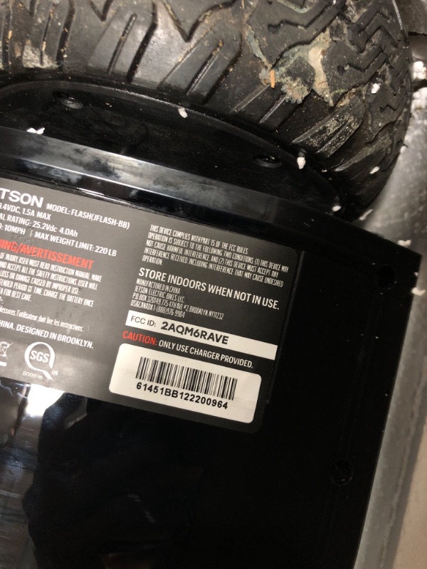 Photo 4 of MISSING CHARGER---ASKS FOR RECALIBRATION AFTER USE
***USED/FAULTY*** Jetson Self Balancing Hoverboard with Built in Bluetooth Speaker | Includes All Terrain Tires | LED Lights Black Flash