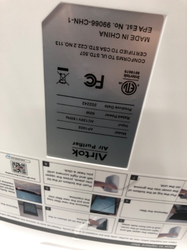 Photo 2 of AIRTOK Hepa Air Purifiers for Home Large Room up to 1100 ft² H13 True Filter 100% Ozone Free Air Cleaner for Smokers, Pet, Remove 99.99%Allergens, Dust, Odor, Smoke, Pollen (Available for California)