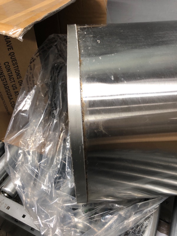 Photo 1 of *SENSOR NOT FUNCTIONAL* Ninestars DZT-80-35 Automatic Touchless Infrared Motion Sensor Trash Can, 21 Gal 80L, Heavy Duty Stainless Steel Base (Oval, Silver/Brush Lid) Trashcan, SS