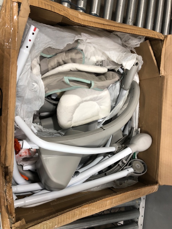 Photo 2 of Ingenuity InLighten 2-in-1 Baby Swing & Rocker - Vibrations, Nature Sounds, Swivel Infant Seat, Light Up Motorized Mobile - Spruce