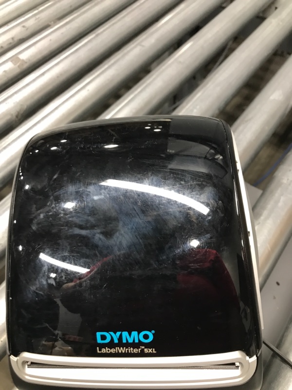Photo 3 of ***TESTED WORKING*** DYMO LabelWriter 5XL Direct Thermal Monochrome Wired Label Printer, Black - USB and Ethernet Connectivity, 62 Labels Per Minute, 300 dpi, 4.16" Print Width, 4 x 6 ***COSMETIC SCUFFS, NO OTHER DAMAGE*** 