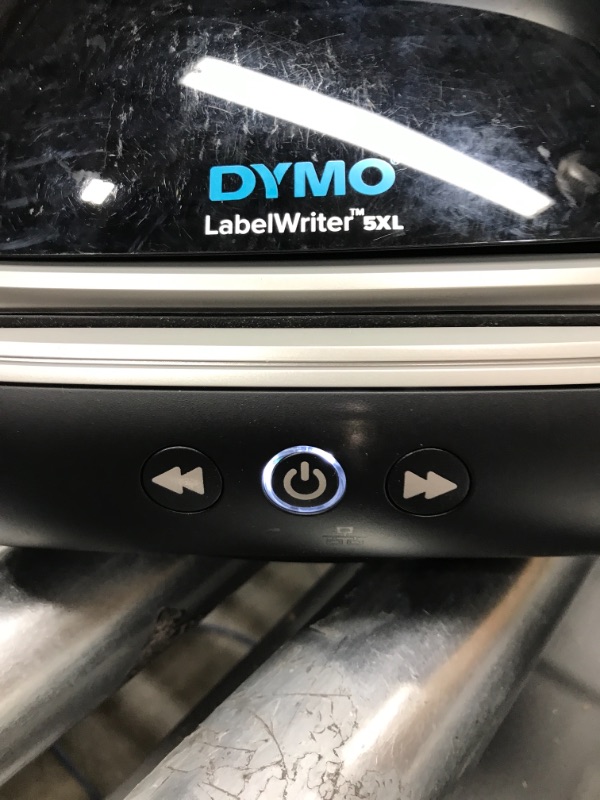 Photo 2 of ***TESTED WORKING*** DYMO LabelWriter 5XL Direct Thermal Monochrome Wired Label Printer, Black - USB and Ethernet Connectivity, 62 Labels Per Minute, 300 dpi, 4.16" Print Width, 4 x 6 ***COSMETIC SCUFFS, NO OTHER DAMAGE*** 