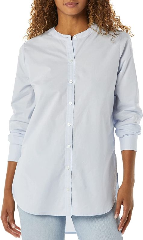 Photo 1 of Amazon Essentials Women's Long Sleeve Tunic Poplin Shirt, Pale Blue, XX-Large