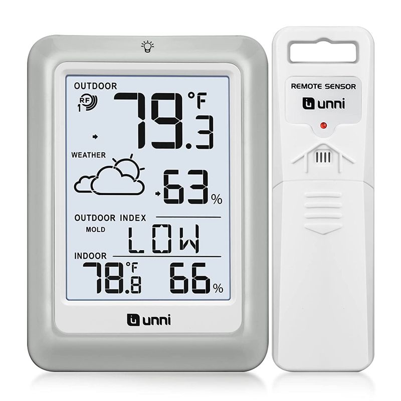 Photo 1 of 
Indoor Outdoor Thermometer Hygrometer Wireless Weather Station, Temperature Humidity Monitor Battery Powered Inside Outside Thermometer with 330ft Range.