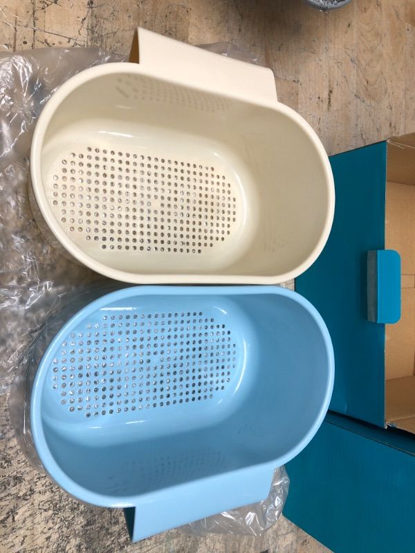 Photo 1 of 2 pcs Kitchen Sink Drain Basket for Double Bowl Kitchen Sinks, Colander and Pasta Strainer, Colanders & Food Strainers, Strainers and Colanders