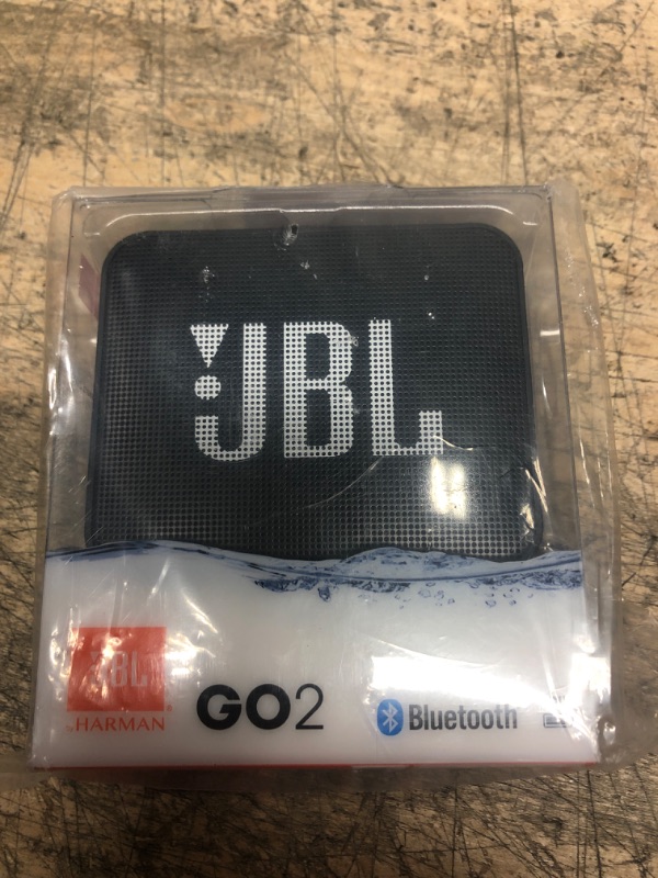 Photo 2 of JBL GO2 - Waterproof Ultra-Portable Bluetooth Speaker - Black & Go 3: Portable Speaker with Bluetooth, Builtin Battery, Waterproof and Dustproof Feature Blue JBLGO3BLUAM Black Speaker + Portable Speaker