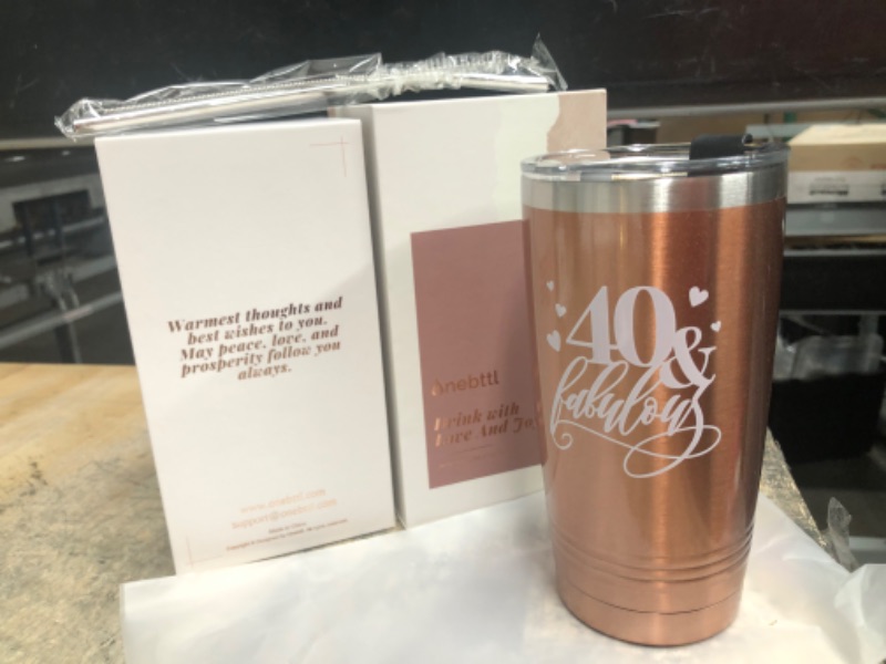 Photo 1 of 40th Birthday Gifts for Women - Best 40 Year Old Birthday Gifts Ideas for Women, Wife, Sister, Daughter, Friends, BFF, Coworkers, Her, Turning 40 Party Supplies Decorations, 20 Ounce Tumbler Cup
