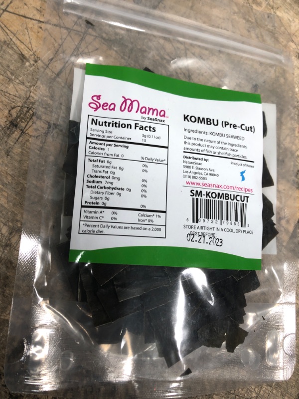 Photo 2 of 02/2021/2023** SeaSnax SeaMama Kombu Seaweed Flakes, Ready to Eat & Great for Soups, 1.4 Ounce