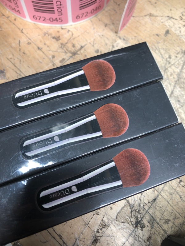 Photo 2 of 3pk- DUcare Foundation Brush for Liquid Makeup Kabuki Concealer Brush Premium Soft Bristles Face Brush for Blending Liquid, Cream, BB Cosmetic Makeup Tool black