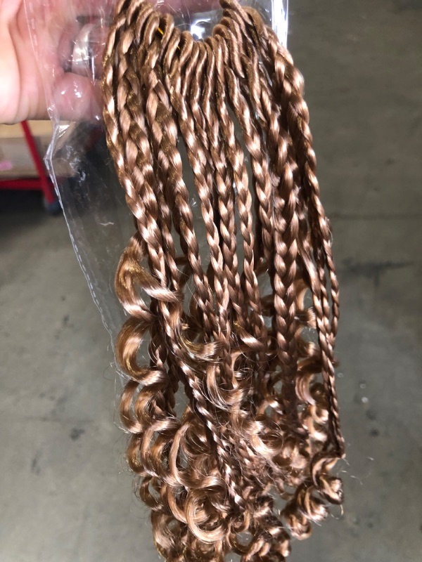 Photo 2 of 12inch Goddess Box Braids Crochet Hair Bob Goddess Box Braids Curly Ends Crochet Box Braids Pre-looped Synthetic Crochet Hair Extensions 16strands/pack (12inch(Pack of 7), T27)
