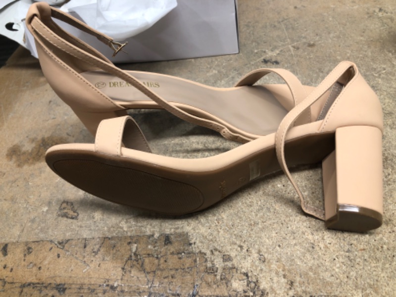 Photo 2 of DREAM PAIRS Women's Chunk Low Heel Pump Sandals 12 Nude/Nubuck