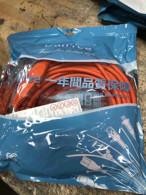 Photo 1 of UL Listed Waterproof Power Extension Cord ,DanYee Indoor/Outdoor(Marked General Use on The Tag) 16 AWG Heavy Duty AC SJTW Electrical Extension Cable (NEMA 5-15P to NEMA 5-15R) (33FT, Orange) 33FT Orange