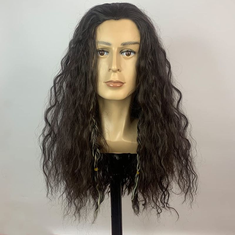 Photo 1 of Artjosy Movie Cosplay Wigs for Men Brown with Blonde Highlights with Braids Synthetic Wig Men Long Hair Wigs Kinky Curly Heat Resistant Full Machine Made for the Halloween
