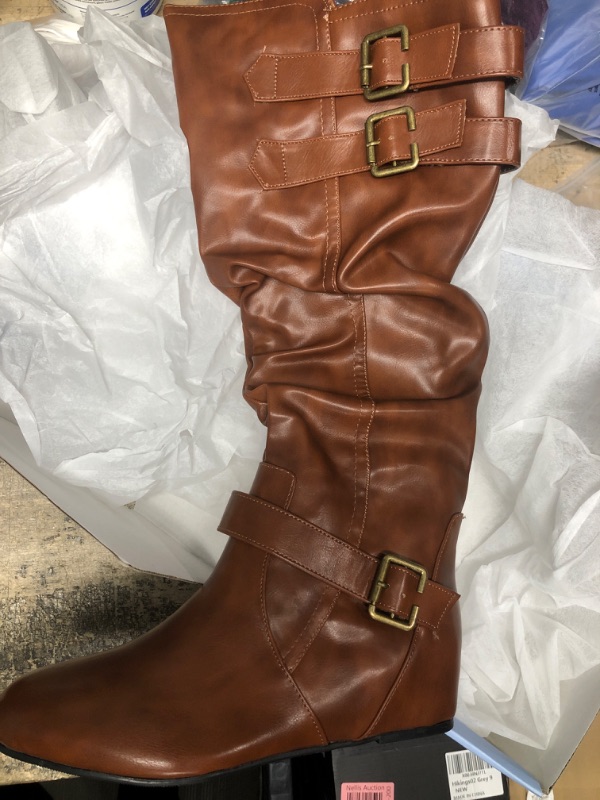 Photo 2 of COUTGO WOMENS SLOUCHED KNEE HIGH BOOTS BROWN SIZE 6