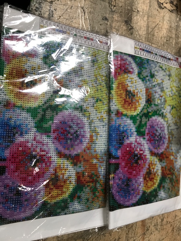 Photo 2 of 2 PACK --Dandelion Diamond Painting Flower,Rainbow Diamond Art Dandelion,DIY 5D Diamond Painting Kits for Adults Beginner 12x16 inch