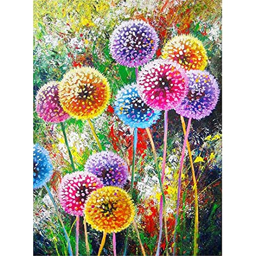 Photo 1 of 2 PACK --Dandelion Diamond Painting Flower,Rainbow Diamond Art Dandelion,DIY 5D Diamond Painting Kits for Adults Beginner 12x16 inch