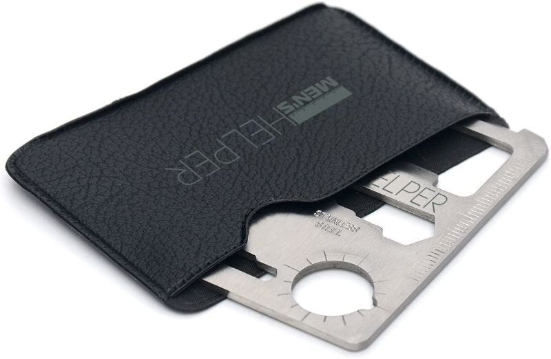 Photo 1 of Multitool wallet pocket card - multi-tool survival camping kit - credit card size multipurpose bottle opener, can opener, lock pick - 14 in 1
