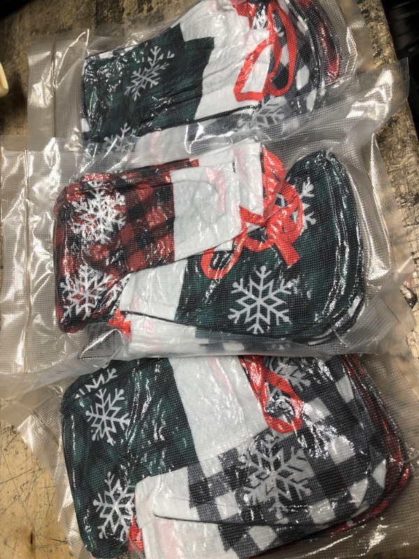 Photo 1 of 12 Count Plaid Mini Christmas Stockings
