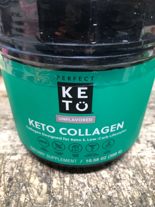 Photo 2 of *** EXP 12/2023 *** Perfect Keto Collagen Protein Powder with MCT Oil - Grassfed, GF, Multi Supplement, Best for Ketogenic Diets, Use as Keto Creamer, in Coffee and Shakes for Women & Men - Unflavored
