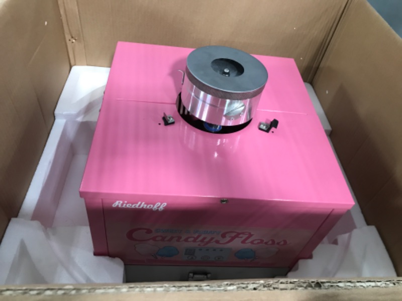 Photo 3 of RIEDHOFF Cotton Candy Machine Commercial, Electric Cotton Candy Maker with 20 inch Stainless Steel Bowl for Family, Party, Amusement Park, Carnival- Pink