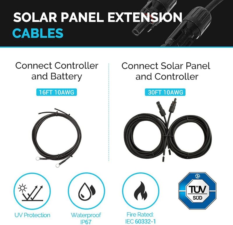 Photo 6 of Renogy 200 Watts 12 Volts Monocrystalline RV Solar Panel Kit with Adventurer 30A LCD PWM Charge Controller and Mounting Brackets for RV, Boats, Trailer, Camper, Marine, Off-Grid Solar Power System