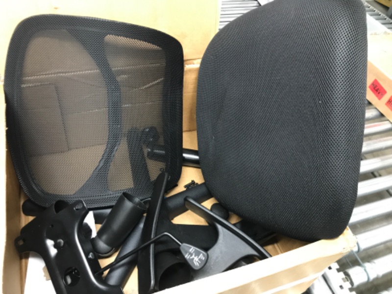 Photo 2 of *MISSING SCREWS* Amazon Basics Mesh, Mid-Back, Adjustable, Swivel Office Desk Chair with Armrests, Black