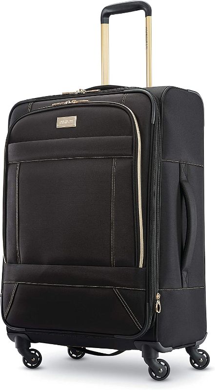 Photo 1 of *MINOR DAMAGE *American Tourister Belle Voyage Softside Luggage with Spinner Wheels, Black, Checked-Medium 25-Inch