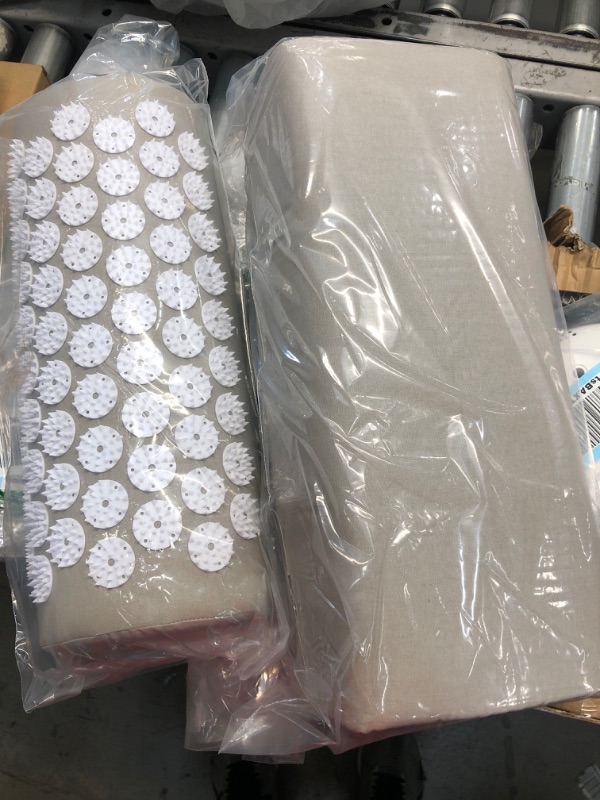 Photo 2 of **USED** ProsourceFit Acupressure Mat and Pillow Set for Back/Neck Pain Relief and Muscle Relaxation Gray/White