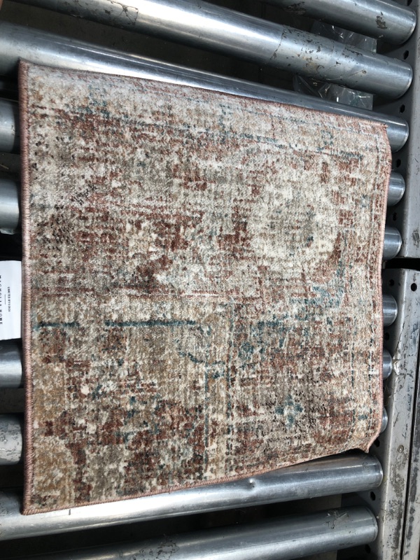 Photo 2 of ((*Sample Rug)) Magnolia Home by Joanna Gaines X Loloi Millie MIE-04 Collection Brick / Fog 18" X 18" ((*Sample Rug))