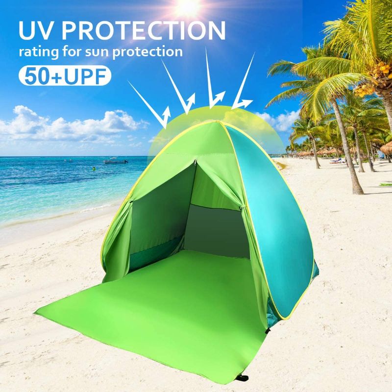 Photo 1 of 
FBSPORT Beach Tent,Standard/X-Large Size Pop Up Beach Shade,UPF 50+ Sun Shelter Instant Portable Tent Umbrella Baby Canopy Cabana with Carry Bag