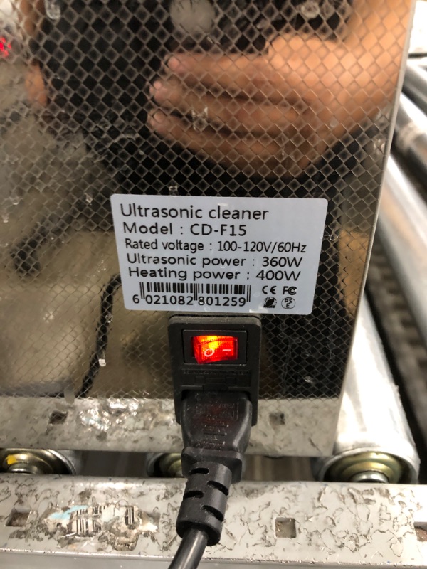 Photo 5 of Olenyer Ultrasonic Cleaner Machine 15L lab Professional Ultra Sonic Glasses Cleaning Hypersonic Heated Large Carburetor for Diamonds,Eyeglass,Hornady,Ring,Food,Gun Parts,Watches,Denture 15L Single Frequency 40KHz