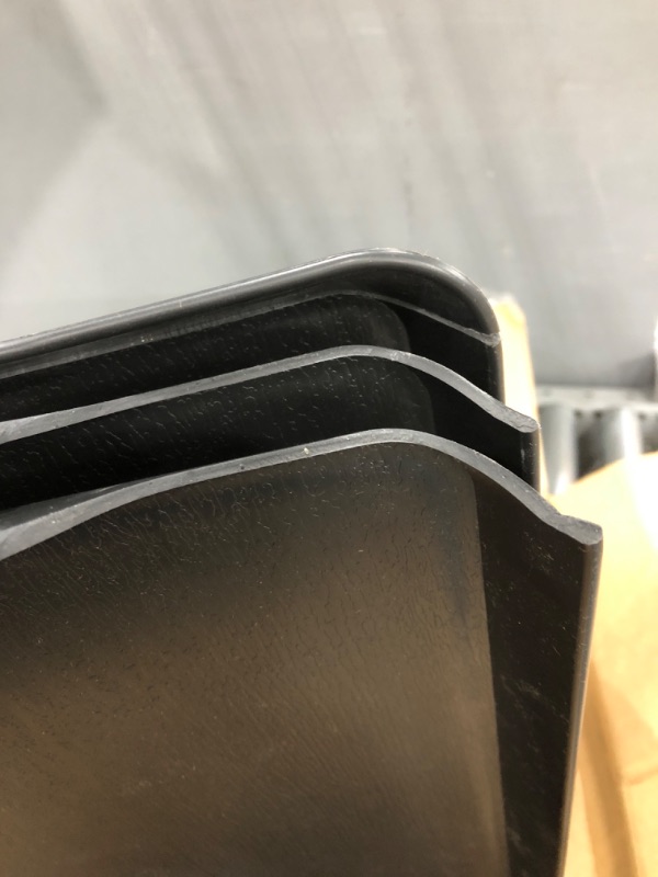 Photo 3 of ***ALL 3 HANDLES ARE BROKE===LEEHOWA 3 Pack 20 inch Plastic Tray with Handles Rectangle Serving Tray Set, Multi-Purpose Restaurant Serving Trays Set, Non Slip Trays for Serving Food, Buffets, Breakfast(Black Wood Grain) 20"