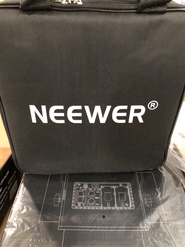 Photo 6 of NEEWER 2 Pieces Bi-color 660 LED Video Light and Stand Kit Includes:(2)3200-5600K CRI 96+ Dimmable Light with U Bracket and Barndoor and (2)75 inches Light Stand for Studio Photography, Video Shooting