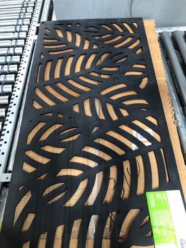 Photo 1 of 2 ft. x 4 ft. Sanibel Black Polypropylene Decorative Screen Panel