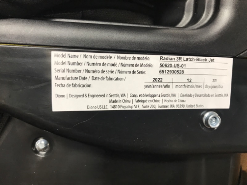 Photo 3 of Diono Radian 3R, 3-in-1 Convertible Car Seat, Rear Facing & Forward Facing, 10 Years 1 Car Seat, Slim Fit 3 Across, Jet Black 