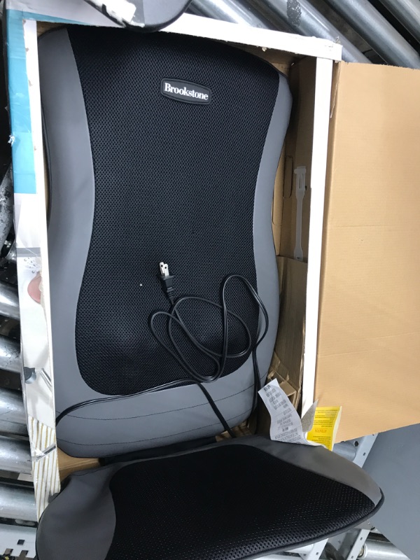 Photo 2 of Brookstone Shiatsu Seat Topper with Heat, 3 Massage Zones, Full Back, Upper Back, Lower Back, Soothing Heat for Comfort, Integrated Strapping System, Integrated Controls, Corded Power Supply