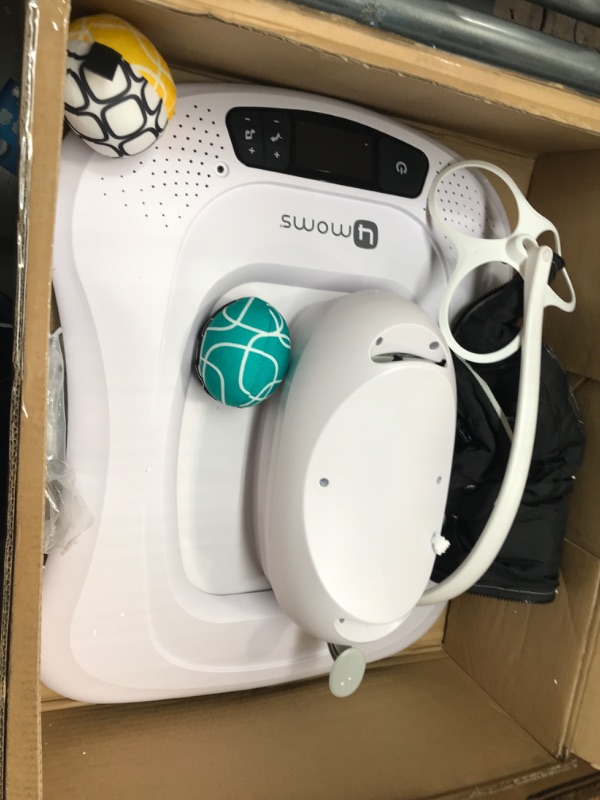 Photo 1 of 4moms mamaRoo 4 Multi-Motion Baby Swing + Safety Strap Fastener, Bluetooth Baby Swing with 5 Unique Motions, Nylon Fabric, Grey