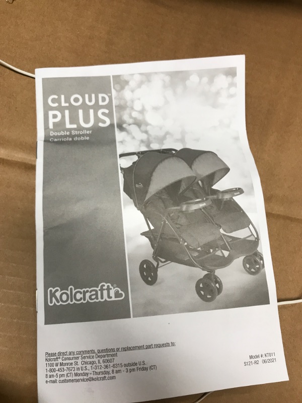 Photo 3 of **SEE NOTES**
Kolcraft Cloud Plus Lightweight Double Stroller with Reclining Seats & Extendable Canopies, Red/Black