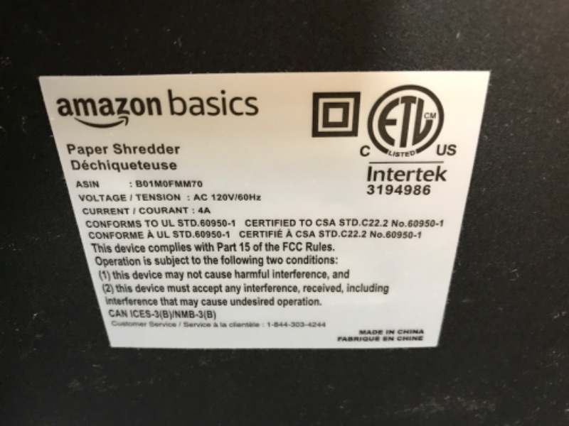 Photo 3 of Amazon Basics 15-Sheet Cross-Cut Paper, CD Credit Card Office Shredder 15 Sheet - original model Shredder