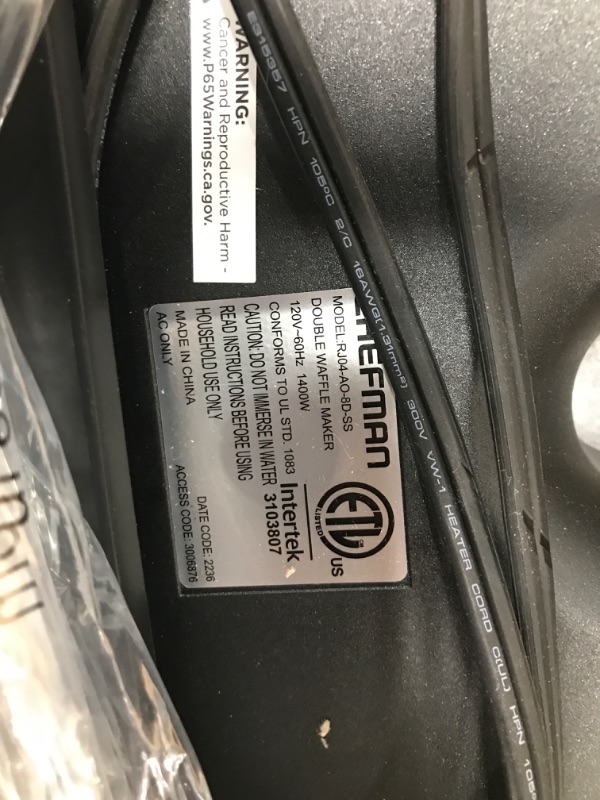 Photo 1 of Chefman Double Waffle Maker, 2 at a Time 6-Inch Belgian Waffle Maker with Mess Free Moat and 7 Shade Settings Temp Control, Electric Non Stick Waffle Iron Griddle, Hashbrowns, Keto Chaffle Maker Stainless - Double