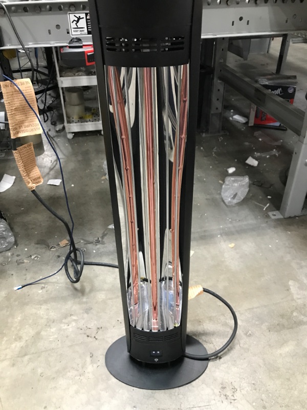 Photo 2 of Outdoor Patio Heater, EAST OAK 1500W Portable Outdoor Indoor Electric Heater with IP65 Waterproof Tip-over Protection 3 Heat Settings & 24 Hours Timing Tower Infrared Heater for Garage Restaurant Use
