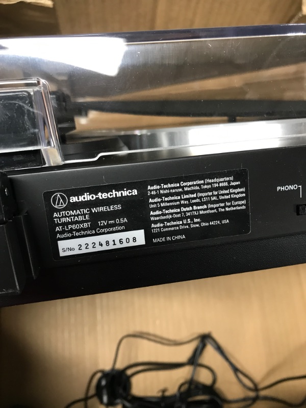Photo 1 of Audio-Technica AT-LP60XBT-BK Fully Automatic Bluetooth Belt-Drive Stereo Turntable, Black, Hi-Fi, 2 Speed, Dust Cover, Anti-Resonance, Die-cast Aluminum Platter Black Wireless Turntable