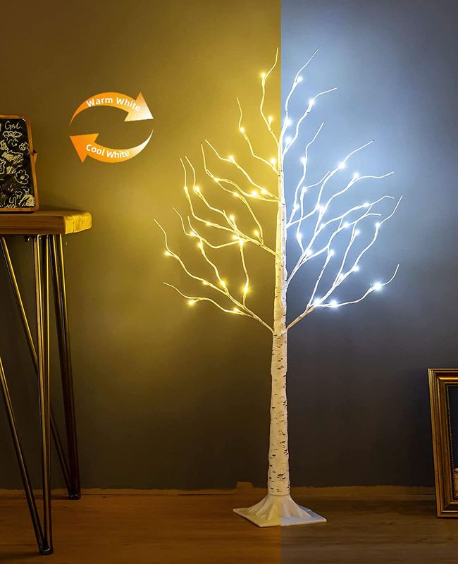 Photo 1 of ***loose hardware*** ZHOUDUIDUI Lighted Birch Tree, 4ft 48LED Easter Tree Birch Tree Lights,Artificial Twig Tree Light 9Modes Timer for Indoor Outdoor Easter Decor Christmas Home Party Wedding Decor,Warm & Cool White 
