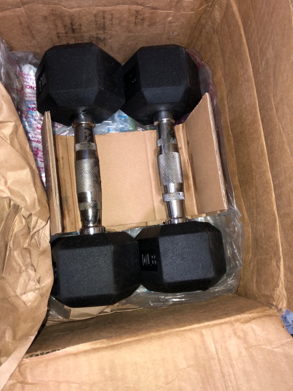 Photo 2 of ***dirty*** Amazon Basics Rubber Encased Hex Dumbbell Hand Weight 20 Pounds Rubber Encased Hex Dumbbell