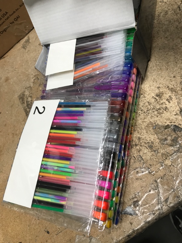 Photo 1 of Tavolozza 240 Pack Gel Pens Set, 120 Unique Gel Pen Plus 120 Refills, 40% More Ink Neon Glitter Coloring Pens for Adult Coloring Books Drawing 240 Count (Pack of 1)