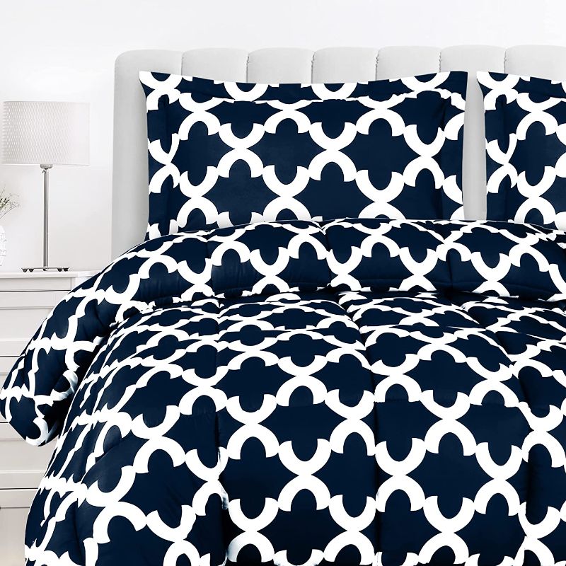 Photo 1 of **MISSING PILLOW CASES**
Utopia Bedding Queen Comforter Set (Navy) with 2 Pillow Shams - Bedding Comforter Sets - Down Alternative Comforter - Soft and Comfortable - Machine Washable
