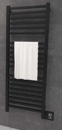 Photo 1 of **EXACT MEASUREMENTS IN PHOTO**
QUADRO Q 2054 MATTE BLACK HEATED TOWEL RACK 24.375 X 54.625
